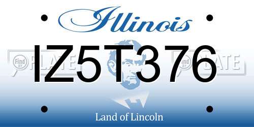 IZ5T376 Illinois License Plate