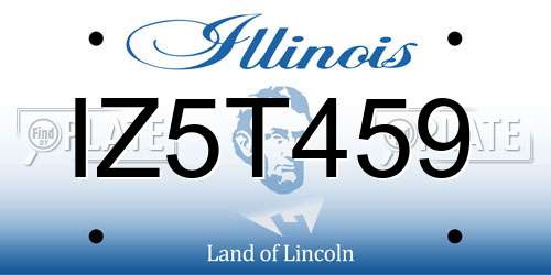 IZ5T459 Illinois License Plate