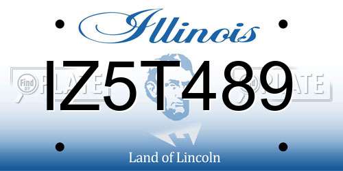 IZ5T489 Illinois License Plate