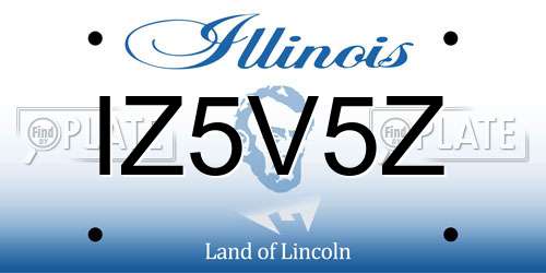 IZ5V5Z Illinois License Plate