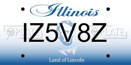 IZ5V8Z Illinois License Plate