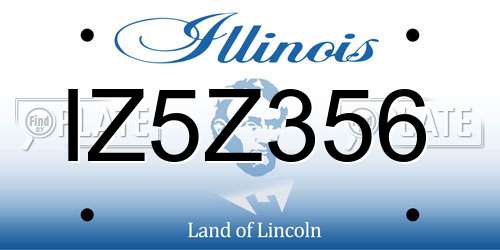 IZ5Z356 Illinois License Plate