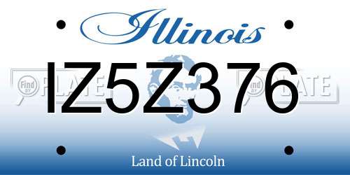 IZ5Z376 Illinois License Plate