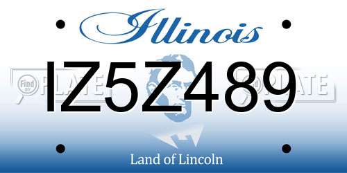 IZ5Z489 Illinois License Plate