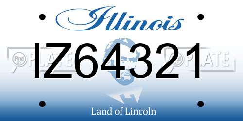 IZ64321 Illinois License Plate