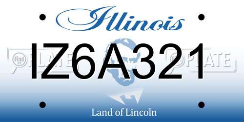 IZ6A321 Illinois License Plate