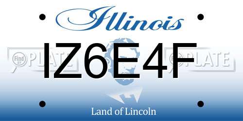 IZ6E4F Illinois License Plate