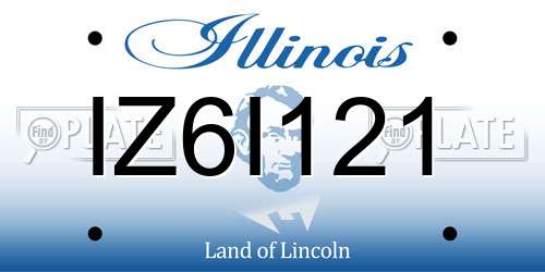 IZ6I121 Illinois License Plate