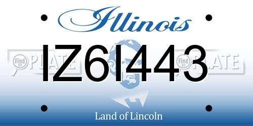 IZ6I443 Illinois License Plate