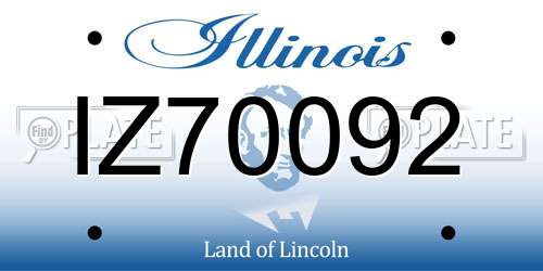 IZ70092 Illinois License Plate