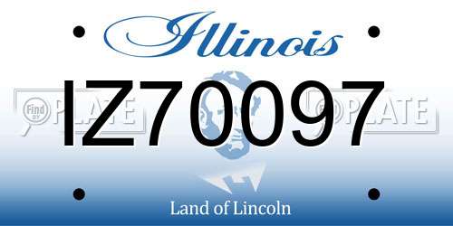 IZ70097 Illinois License Plate