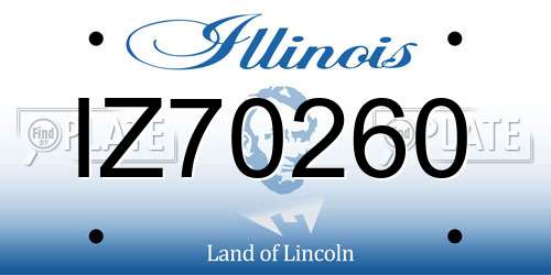 IZ70260 Illinois License Plate