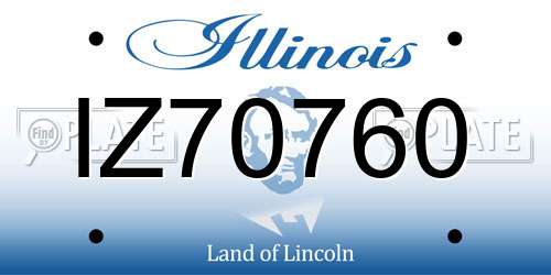 IZ70760 Illinois License Plate