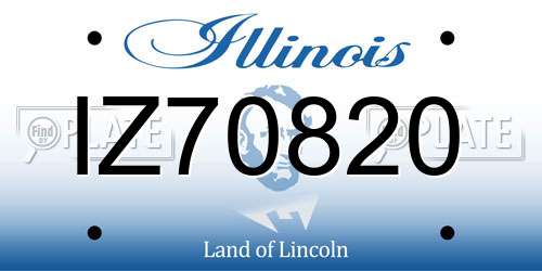 IZ70820 Illinois License Plate