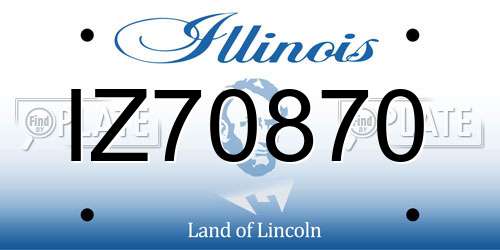 IZ70870 Illinois License Plate