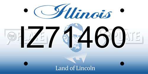 IZ71460 Illinois License Plate