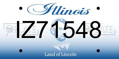 IZ71548 Illinois License Plate