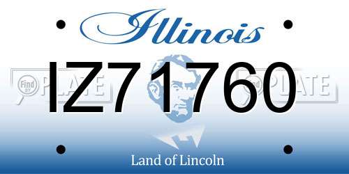 IZ71760 Illinois License Plate