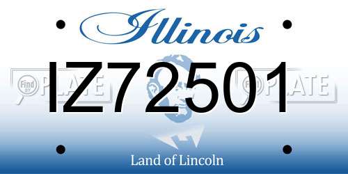 IZ72501 Illinois License Plate