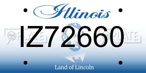 IZ72660 Illinois License Plate
