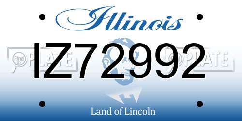 IZ72992 Illinois License Plate