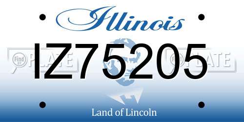IZ75205 Illinois License Plate