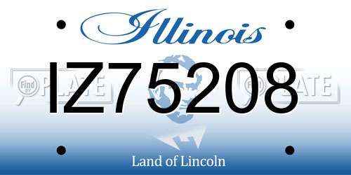 IZ75208 Illinois License Plate