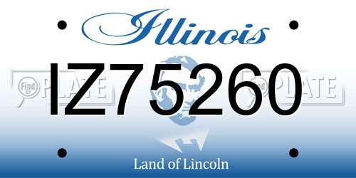 IZ75260 Illinois License Plate