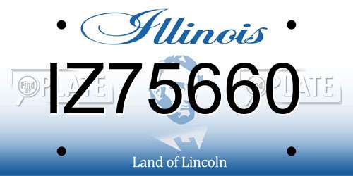 IZ75660 Illinois License Plate