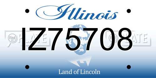 IZ75708 Illinois License Plate