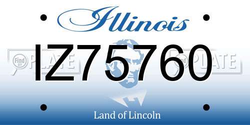 IZ75760 Illinois License Plate