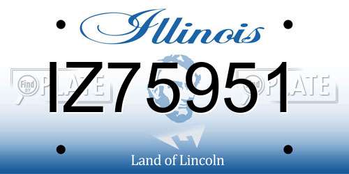 IZ75951 Illinois License Plate
