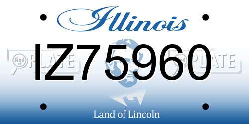 IZ75960 Illinois License Plate