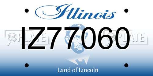 IZ77060 Illinois License Plate