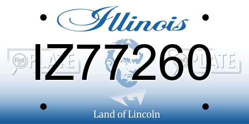 IZ77260 Illinois License Plate