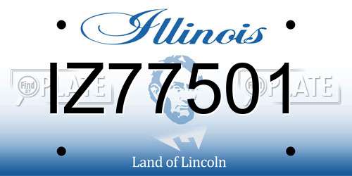 IZ77501 Illinois License Plate