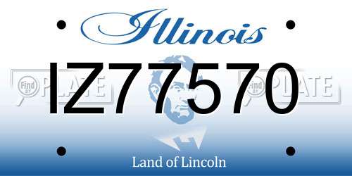 IZ77570 Illinois License Plate