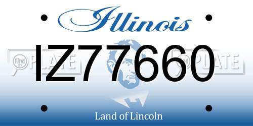 IZ77660 Illinois License Plate