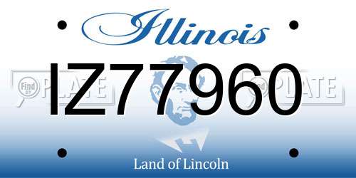IZ77960 Illinois License Plate