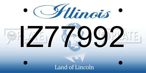 IZ77992 Illinois License Plate