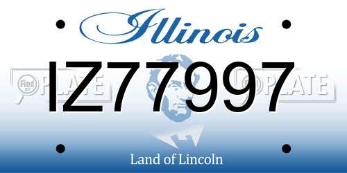 IZ77997 Illinois License Plate