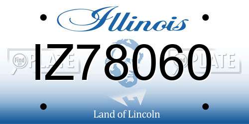 IZ78060 Illinois License Plate