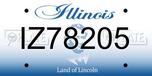IZ78205 Illinois License Plate
