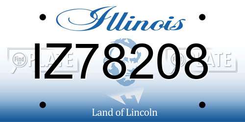 IZ78208 Illinois License Plate
