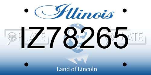 IZ78265 Illinois License Plate