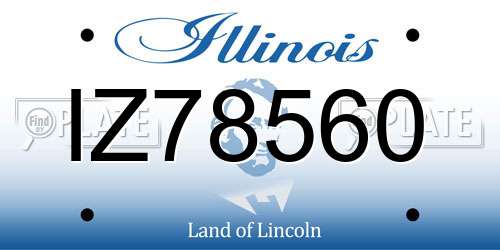 IZ78560 Illinois License Plate