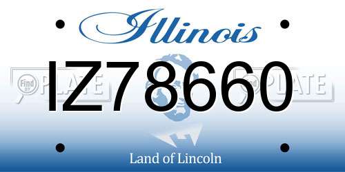 IZ78660 Illinois License Plate