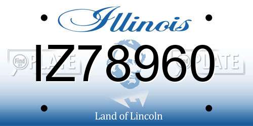 IZ78960 Illinois License Plate