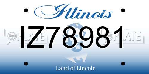 IZ78981 Illinois License Plate