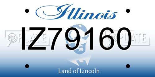 IZ79160 Illinois License Plate